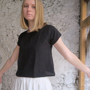 Basic linen top, women&#39;s everyday T-shirt