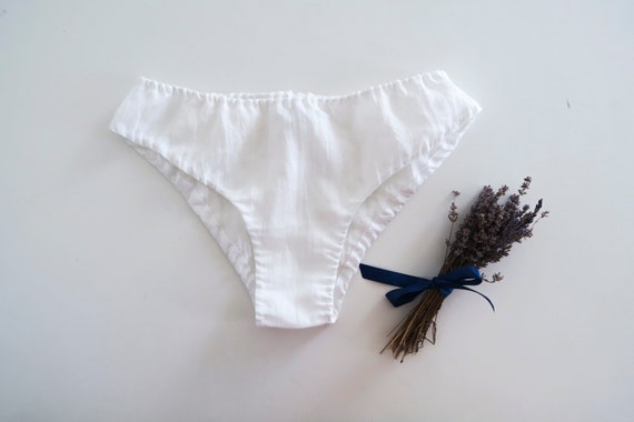 Linen Panties, Linen Underwear With Elastic Waist 