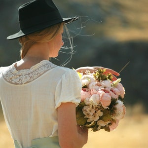 Linen maxi dress rustic, country and boho wedding dress, rustic wedding dress image 3