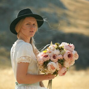 Linen maxi dress rustic, country and boho wedding dress, rustic wedding dress image 4