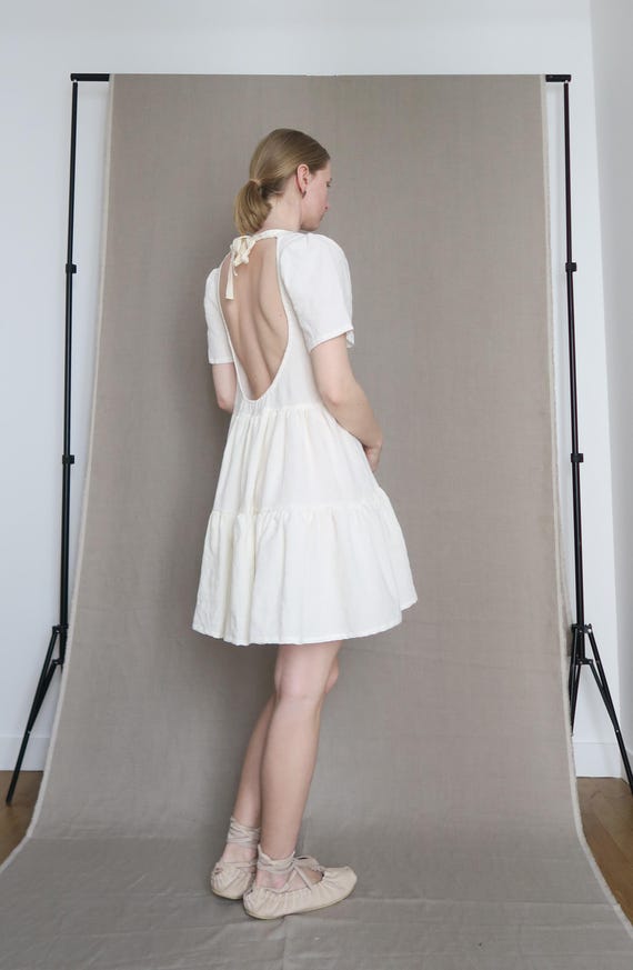 Open Back Linen Dress, One of One - Etsy