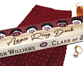 Texas A&M Shot Tray: Personalized Aggie Ring Dunk Gift