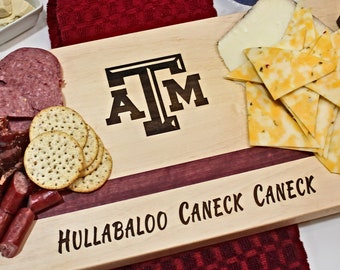 Texas A&M Charcuterie Tray: Engraved Aggies Serving Board