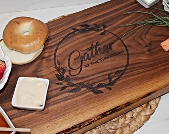Live Edge Walnut Charcuterie Board: Personalized Serving Tray