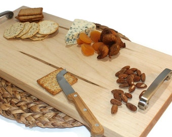 Large Charcuterie Board With Silver Handles, Engraved Charcuterie Board, Cheese Board, Serving Tray With Handles, Personalized Wedding Gift