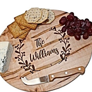 Charcuterie Board Set, Personalized Artisan Bread Board, Wood Serving Board, Holiday Serving Platter, Personalized Wedding Gift