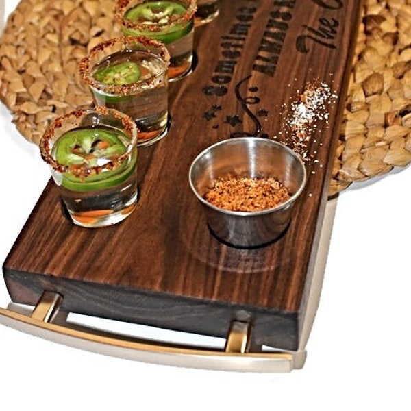 Large Shot Flight Serving Board | Tequila Serving Tray | Personalized Shot Flight | Housewarming Gift | Custom Gifts | Christmas Gift