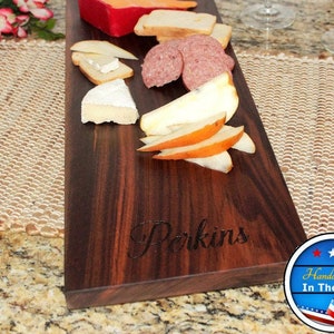 Personalized Charcuterie Board | Cheese Board with Handle | Dark Wood Cheese Board | Cutting Board | Personalized Wedding Gift