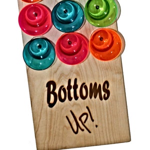 Mega Shots Serving Board, Personalized PARTY PADDLE, BOTTOMS Up, Engraved Shot Flight for Large Groups, Custom 24 Glass Shot Flight