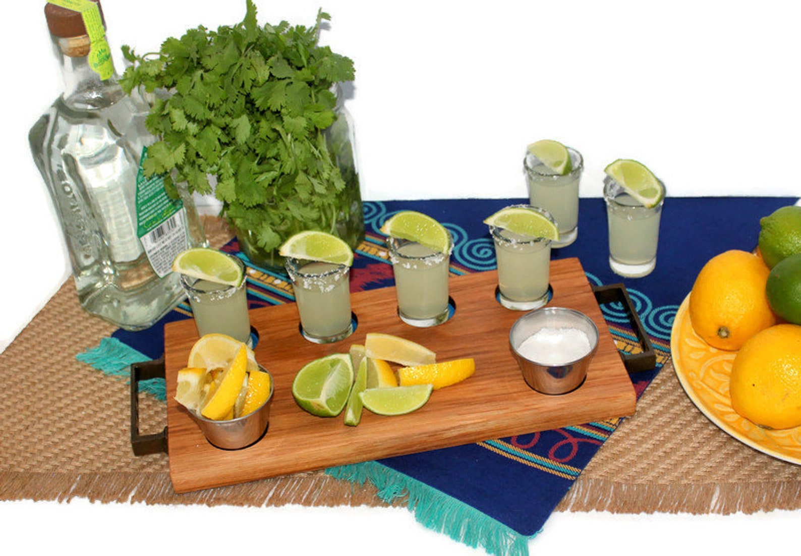 Tequila Shot Flight With Resin Inlay Shot Glass Holder Etsy