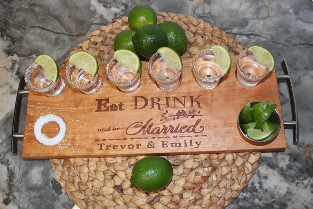 Custom Tequila Shot Tray Set Tequila Shot Flight With Salt Etsy