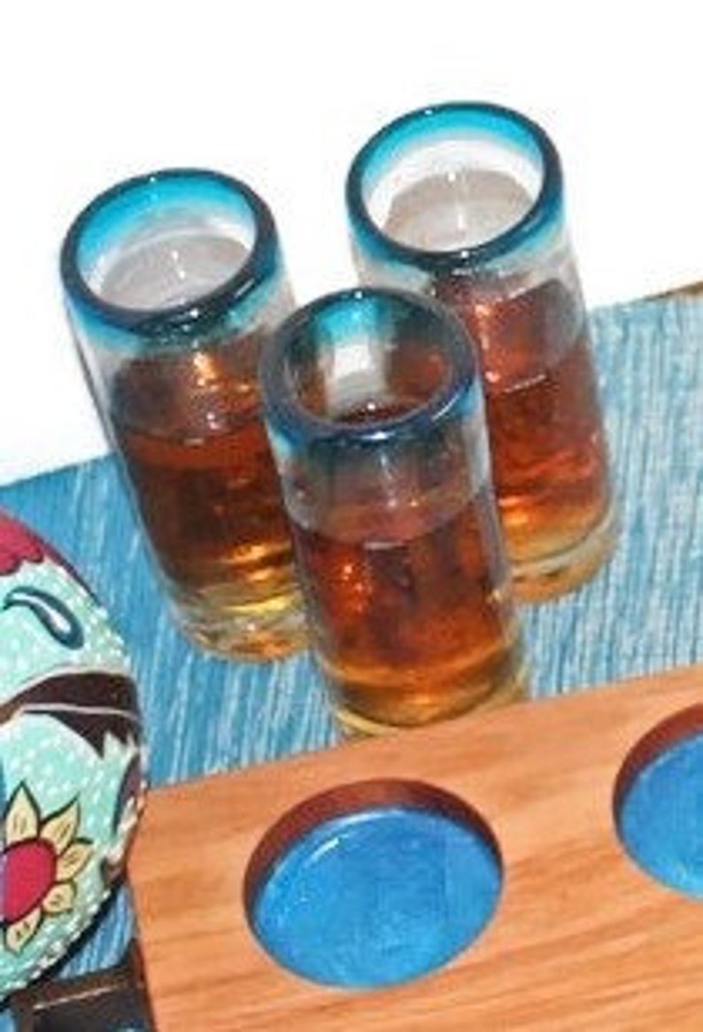 Green Tequila Glasses Tequila Shot Glasses Authentic Mexican Etsy