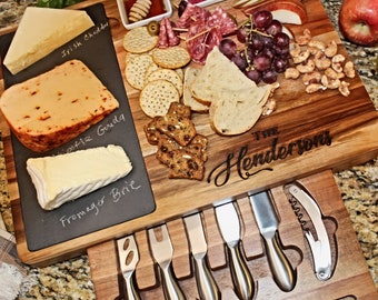 Personalized Charcuterie Board Set | Cheese Board and Knife Set | Engraved Wedding Gift | Realtor Closing Gift | Custom Charcuterie Board