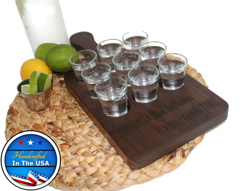 Tequila Shot Flight Paddle Board Shot Glass Holder Etsy