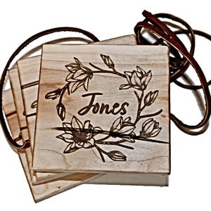 Custom Wood Coasters, Personalized Wooden Coaster Set for Wedding Gift or Bridal Shower Gift