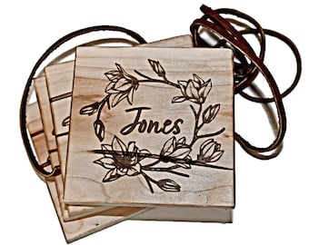 Custom Wood Coasters, Personalized Wooden Coaster Set for Wedding Gift or Bridal Shower Gift