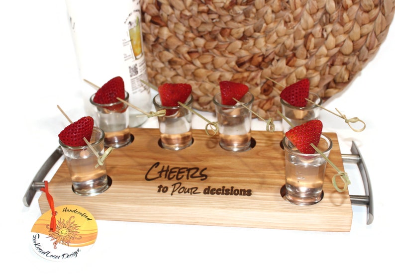 Shot Flight Personalized Wooden Shot Glass Holder Etsy