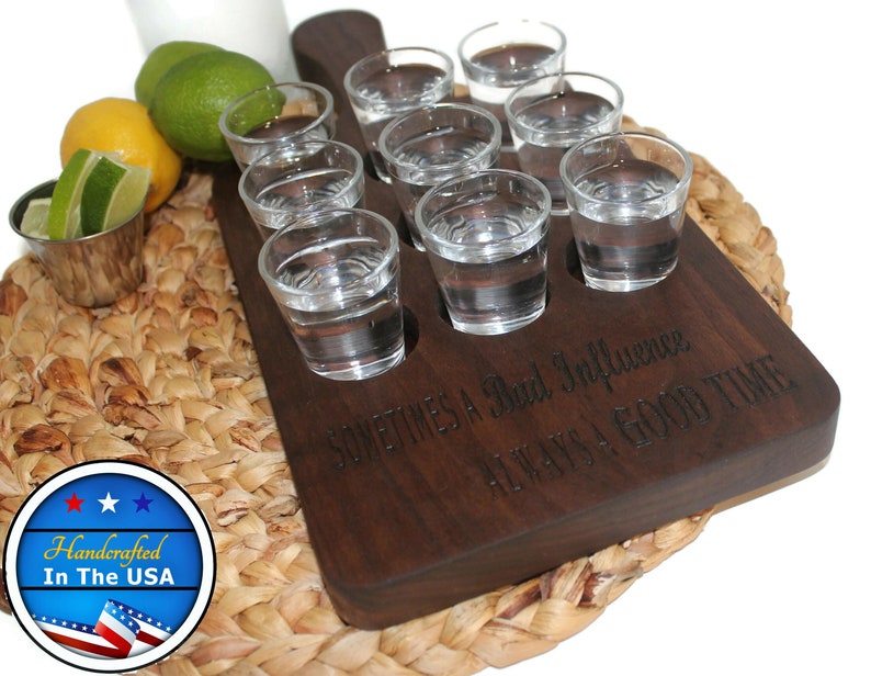 Tequila Shot Flight Paddle Board Shot Glass Holder Etsy