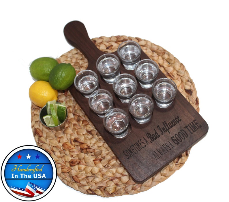 Tequila Shot Flight Paddle Board Shot Glass Holder Etsy