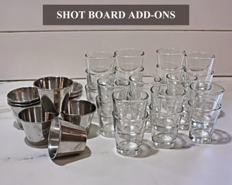 Shot Glasses and Stainless Citrus Cups | Tequila Flight Board Add-Ons | Make It A Set