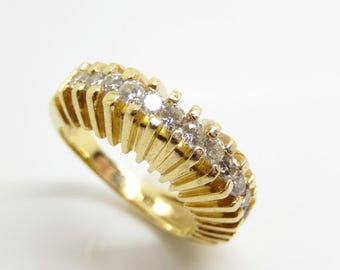 Estate 14K Yellow Gold Diamond Band, Size 7 - X9052
