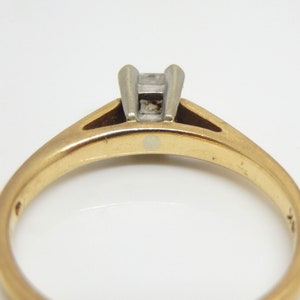 Vintage 10K Yellow Gold Princess Cut Diamond Solitaire Ring Size 6.75 X6052 image 6