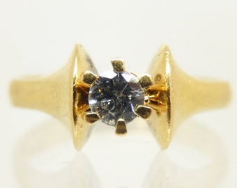 Vintage 18K Yellow Gold Diamond Engagement Ring Size 7.5 - X8094