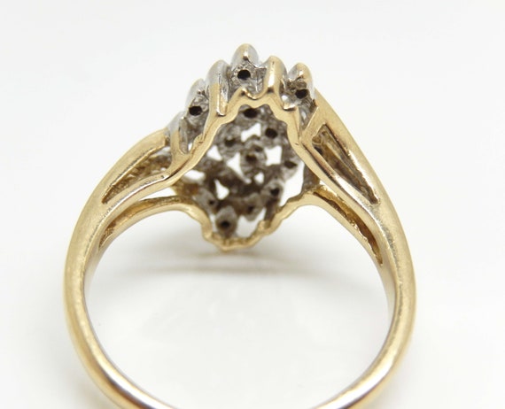 Vintage 10K Yellow Gold Diamond Bypass Ring, Size… - image 5