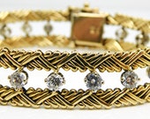 14K Yellow Gold 8" Braided Diamond Bracelet With Appraisal CW006