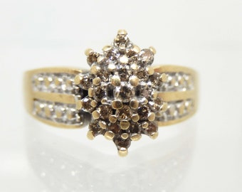 Vintage 10K Yellow Gold Diamond Engagement Ring, Size9 - X8792