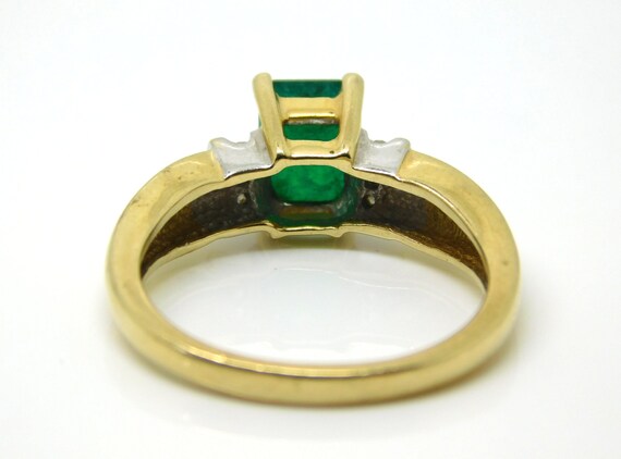 10K Yellow Gold Ring With Emerald Cut Emerald Siz… - image 4