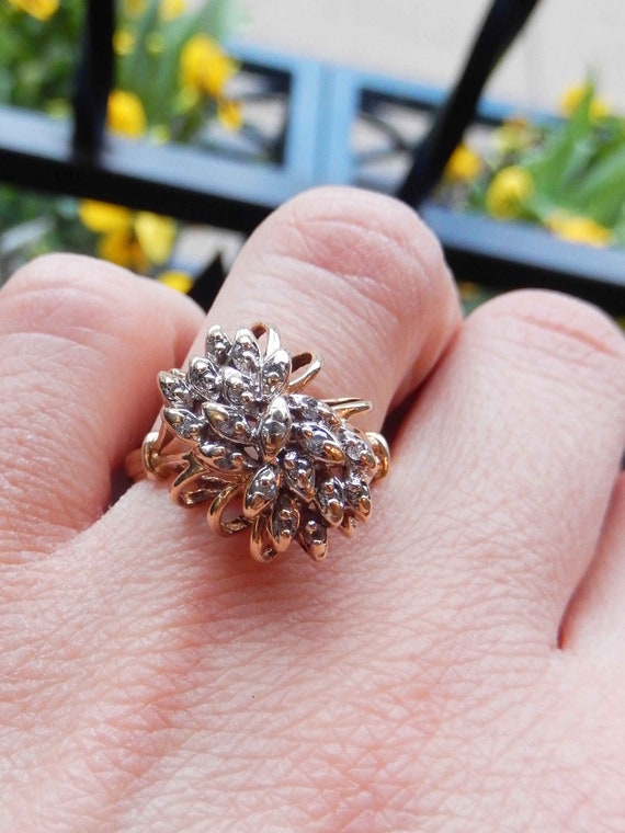 Vintage 19.6 Carat Yellow Sapphire & Diamond Cluster Ring – Butter Lane  Antiques