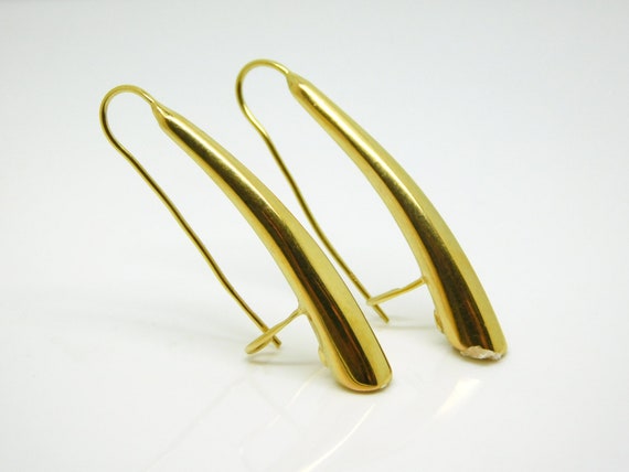 14K Yellow Gold Tapered Tube Earrings - X8878 - image 2