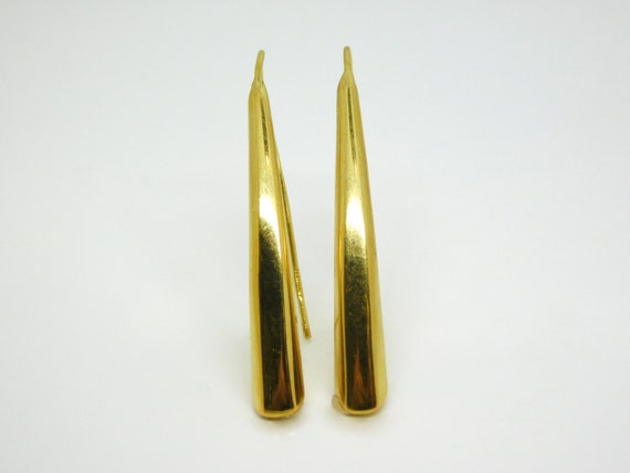 14K Yellow Gold Tapered Tube Earrings - X8878 - image 1