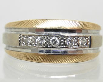 Vintage 14K Yellow Gold Diamond Band, Size 8 3/4 - X9617