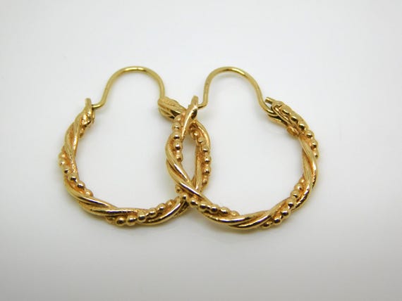 14K Yellow Gold Twisted Rope Earrings - X9521