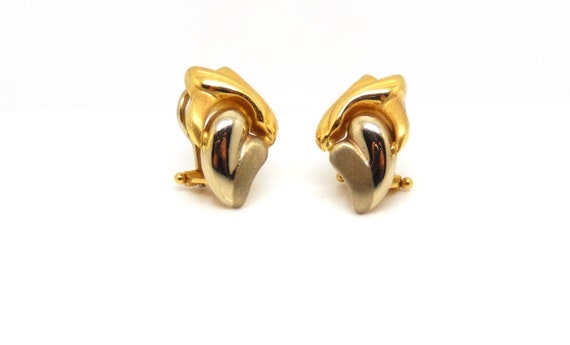 18k Gold Vintage Quadri Italian Heart Earrings X4724a Etsy