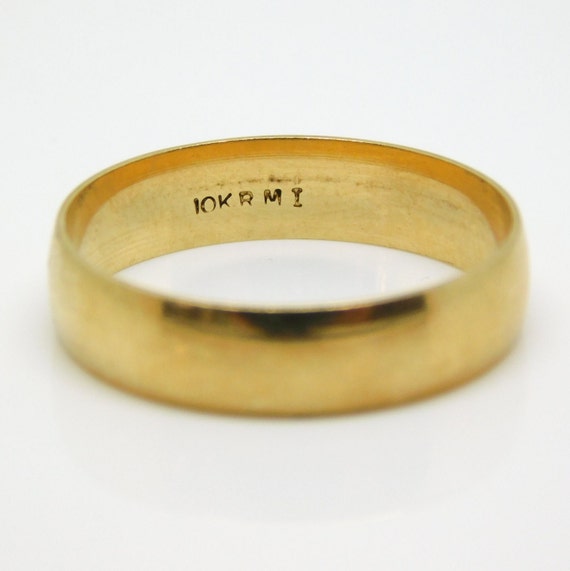 10K Yellow Gold Men's Wide Band Size 9.75 - X6763 - image 2