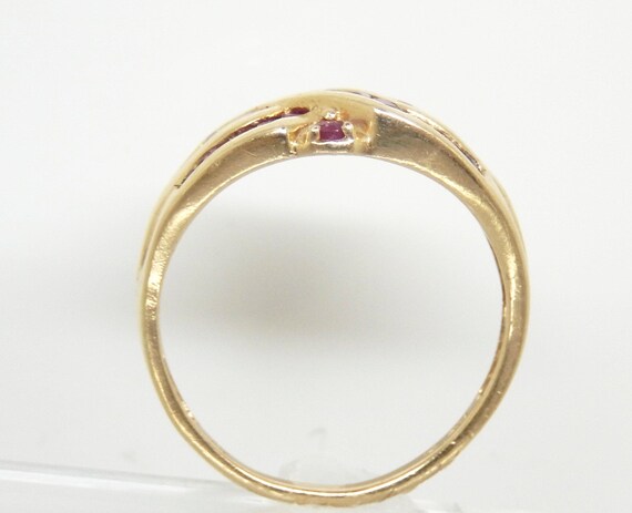Vintage 10K Yellow Gold Ruby Statement Ring, Size… - image 8