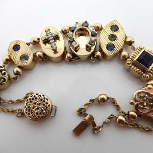 Late 1800s Slide Bracelet, Mixture Of 14K, 10K, And Gold Filled Charms –  Yarnal Jewelers