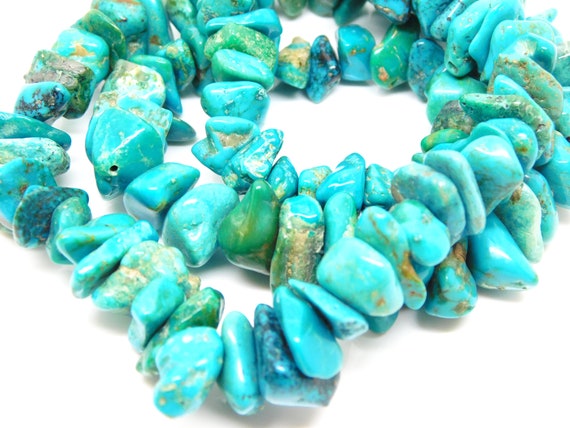 Chunky Turquoise Necklace 23" - X8755 - image 2