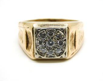 14K Yellow Gold Diamond Men's Rolex Ring Size 12.5 - X6619