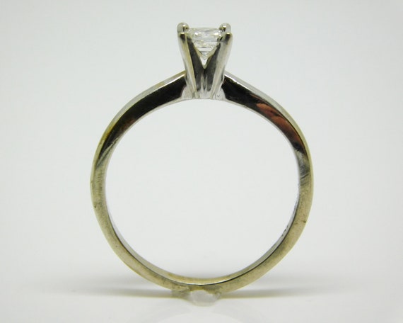 10K White Gold Ring With Princess Cut Diamond Sol… - image 4