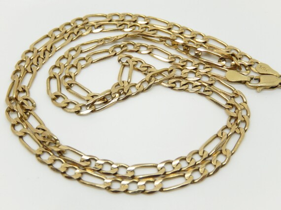 14K Yellow Gold 24" Figaro Chain Necklace X6116 - image 4