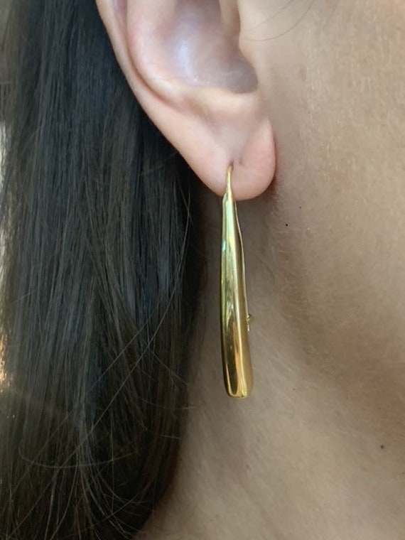 14K Yellow Gold Tapered Tube Earrings - X8878 - image 7