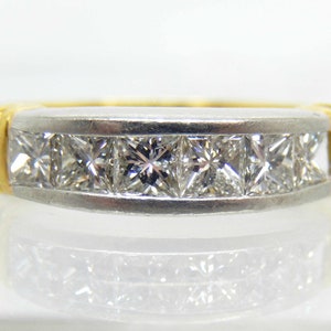 Estate 18K Platinum Diamond Wedding Band Size 8.25 - X4490