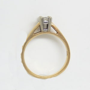 Vintage 10K Yellow Gold Princess Cut Diamond Solitaire Ring Size 6.75 X6052 image 8