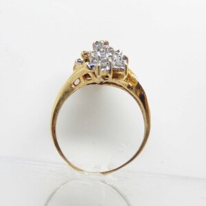 Vintage 10K Yellow Gold Diamond Cluster Ring Size 8 8053 image 5