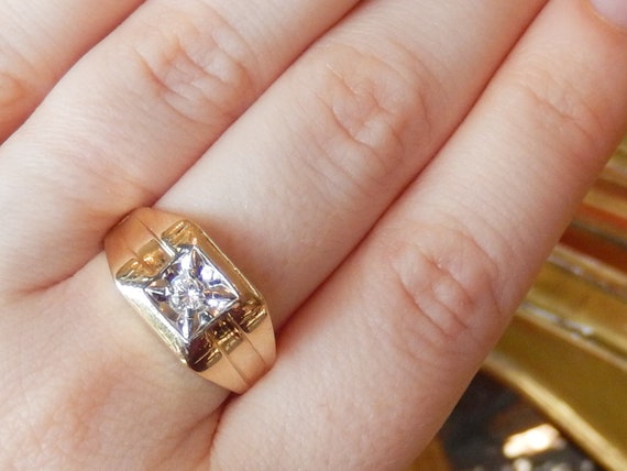Men's 1.5ct Diamond Princess Cut 14k White Gold Ring