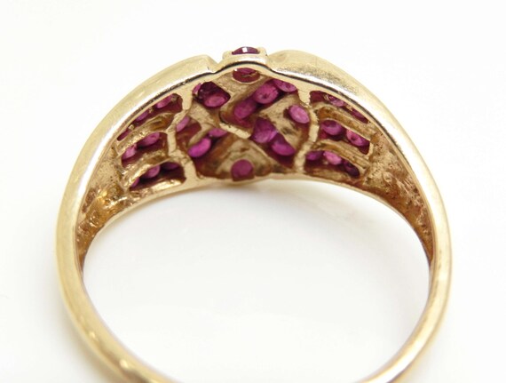 Vintage 10K Yellow Gold Ruby Statement Ring, Size… - image 5